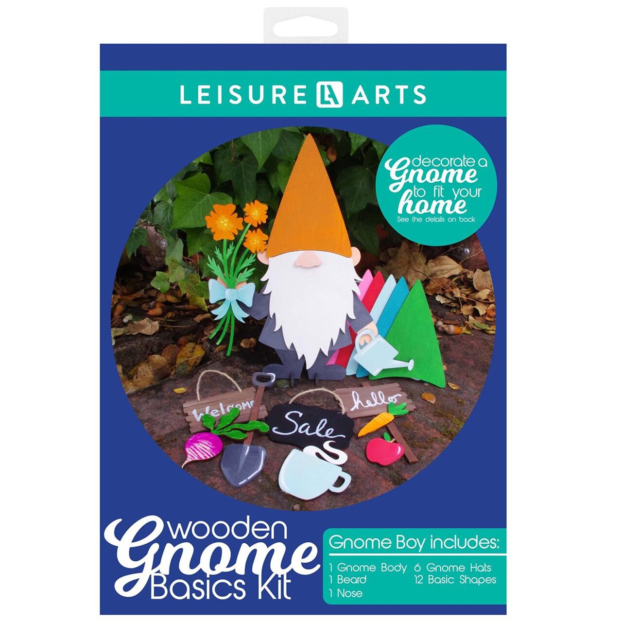 Leisure Arts Wood - Garden Kit Gnome, Basics Boy, Gnome Craft Kit, Wood Christmas Cutouts, Wood Ornaments To Paint, Gnome Crafts, Wood Gnomes to Paint, Unfinished Wood Gnome